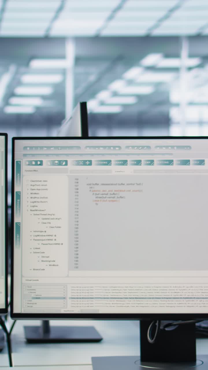 Close-Up of Computer Monitor Displaying Programming Code