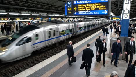busy train station platform