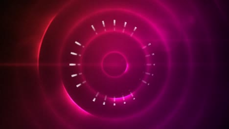 animación de la exploración del alcance sobre círculos en fondo púrpura