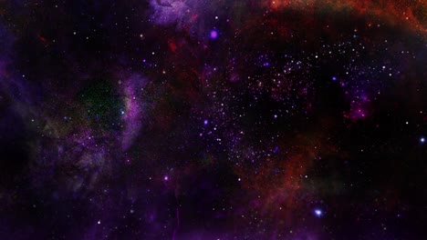 estrellas y una nebulosa púrpura en el espacio exterior