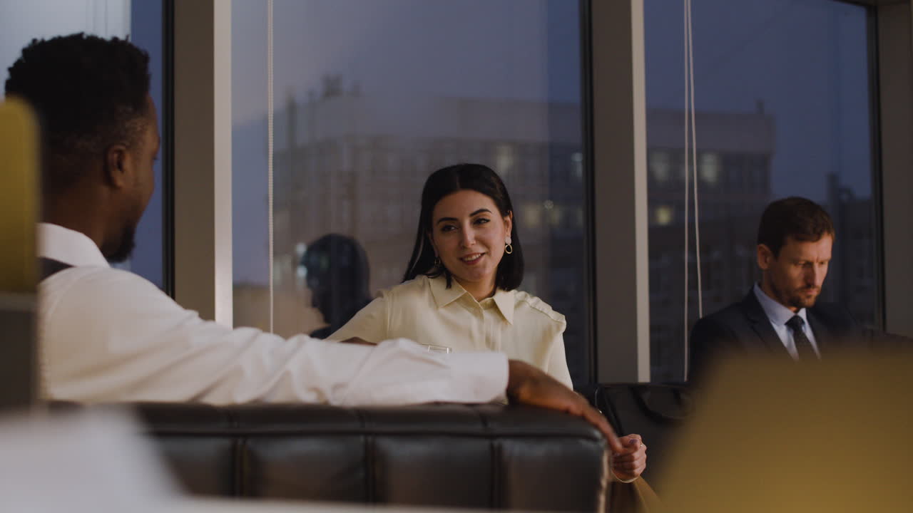 Workers in the office at night