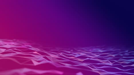 digital animation of plexus network waves against purple gradient background