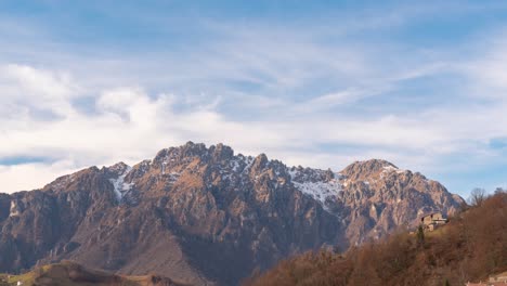 beautiful timelapse of the seriana valley and its mountains, orobie alps, bergamo, italy