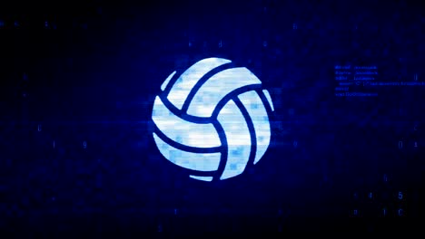 jugar al juego de voleibol símbolo de pelota pixel digital animación de error de ruido.