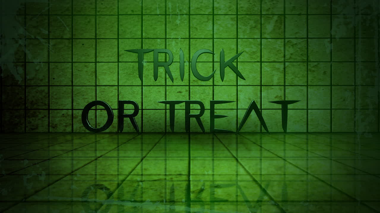 더러운 방에 있는 녹색 벽에 속임수를 쓰거나 치료하십시오.