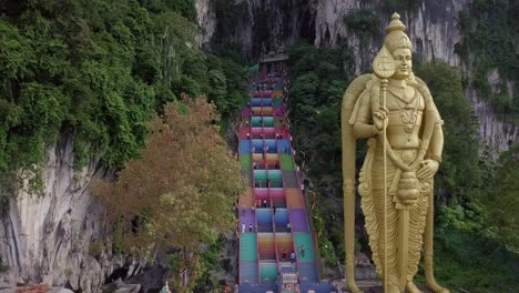 aerial: batu caves in kuala lumpur malaysia