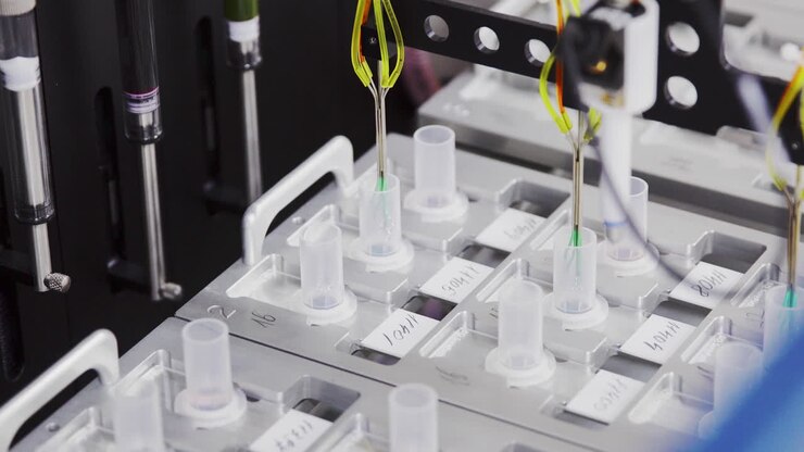 Automated laboratory in technically advanced the clinic is conducting a study aimed at combating diabetes, a deep analysis of the blood and the cells of the pancreas