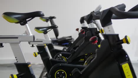 push shot in gym showing exercise bikes