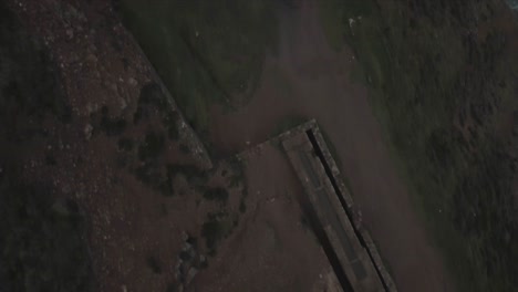 an aerial view of a cornish wheel house