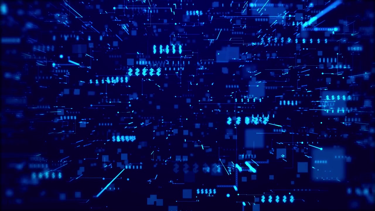 Blue financial data symbols numbers interface elements futuristic market environment digital finance