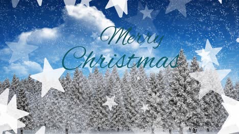 Animation-of-winter-scenery-with-merry-christmas-text