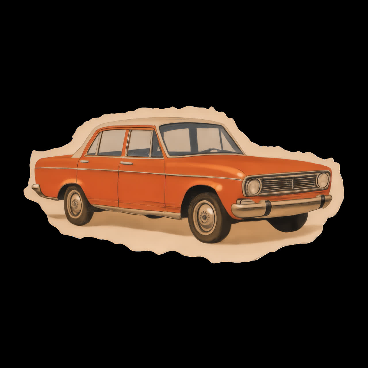 Vintage Orange Sedan