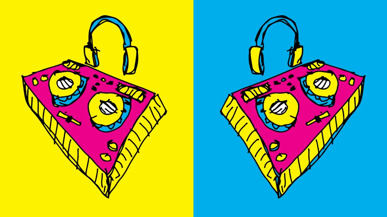 kids drawing seamless background with theme of dj device