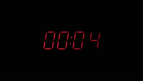 red digital clock countdown to zero