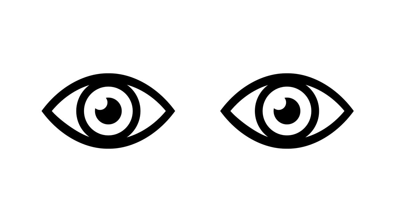 animación del icono del ojo con mate de luma opcional. matte de luma alfa incluido. video 4k