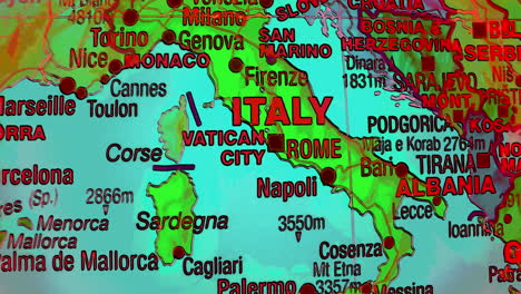 detailed political map of italy and neighboring european countries