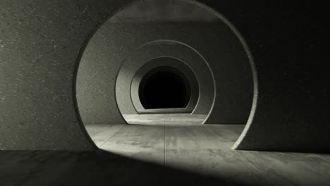 endless flight in a gray concrete tunnel. seamless loop abstract 3d animation