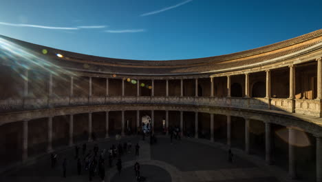 inside the palacio de carlos v in granada spain