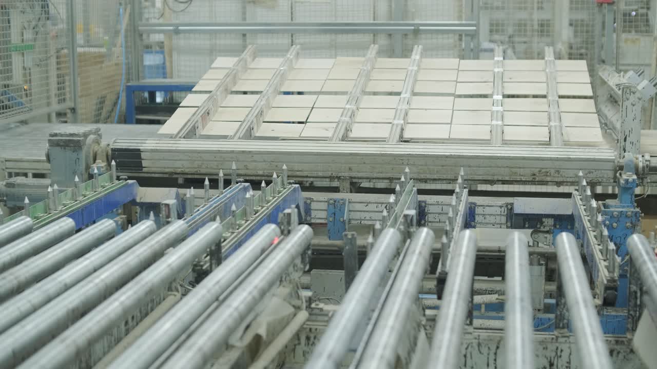 Automated Production of Ceramic Tiles on Industrial Conveyor Belt