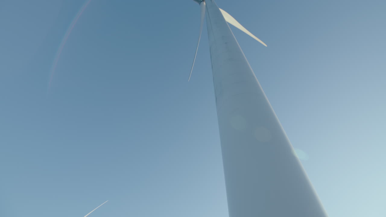Wind Turbine at Wind Power Plant, View From Below
