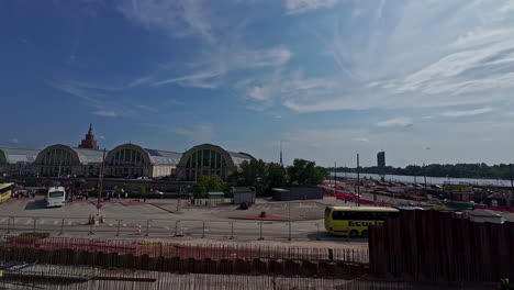 progress of the rail baltica project in riga, latvia, greenfield railway infrastructure designed to connect central and northern european countries