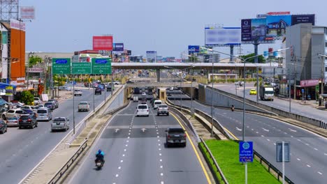 traffic on ratchaphruek road, main route from outskirts area to bangkok city center - time-lapse