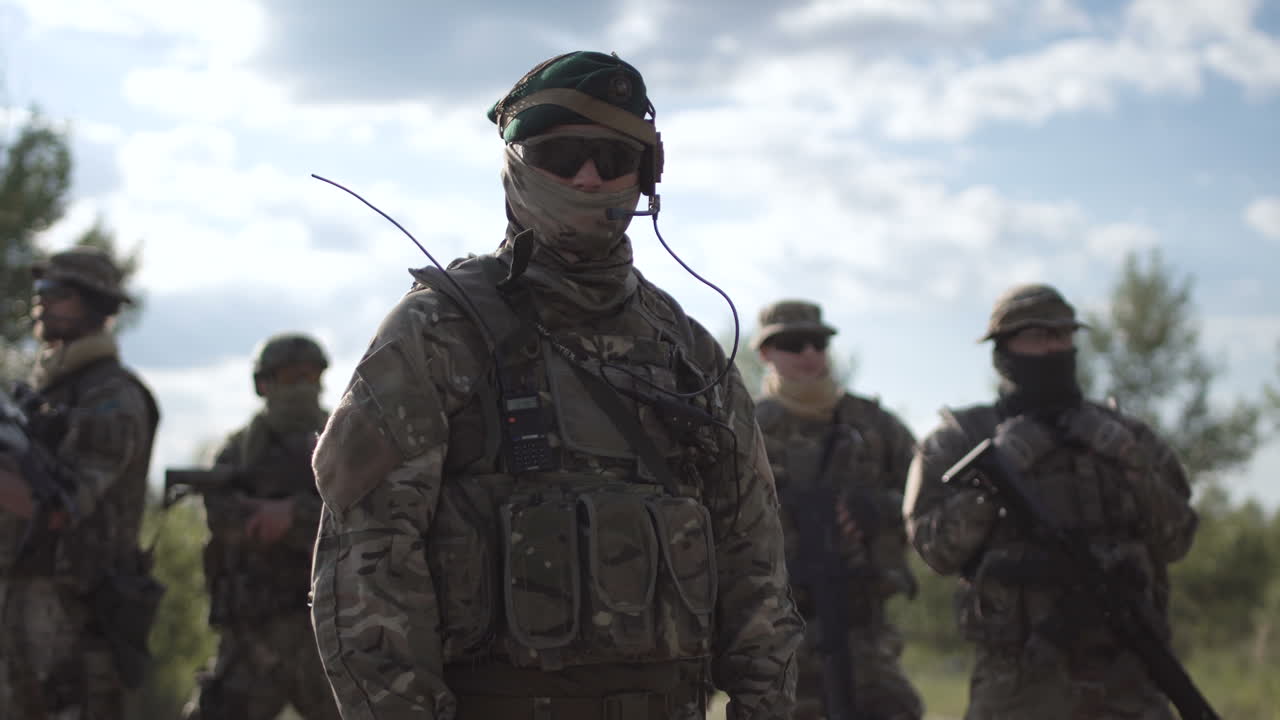 Military personnel in camouflage