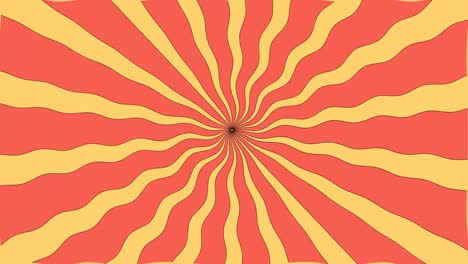 70s style animation background, retro color groovy, spiral, red and yellow