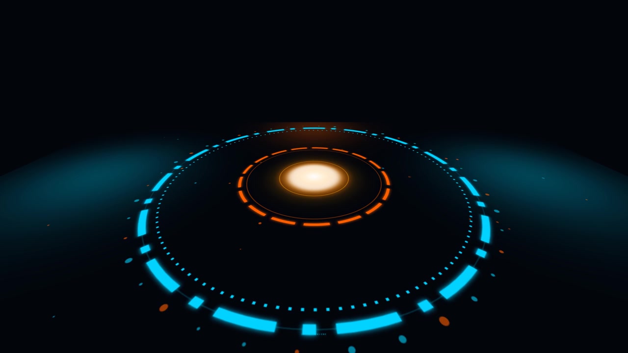 Futuristic Glowing Circular HUD Interface Animation