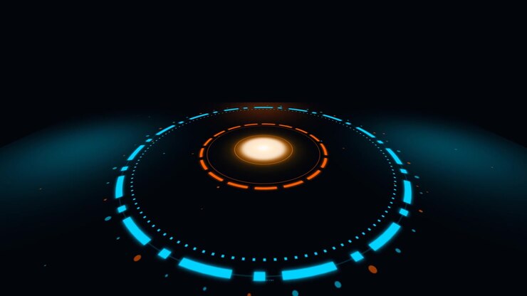 Futuristic Glowing Circular HUD Interface Animation