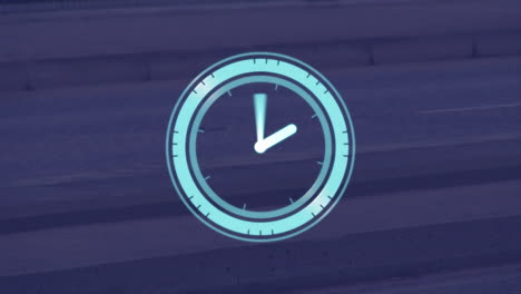 clock animation over urban street background