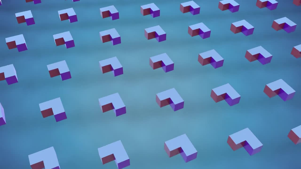 formas abstractas 3d en formación en movimiento