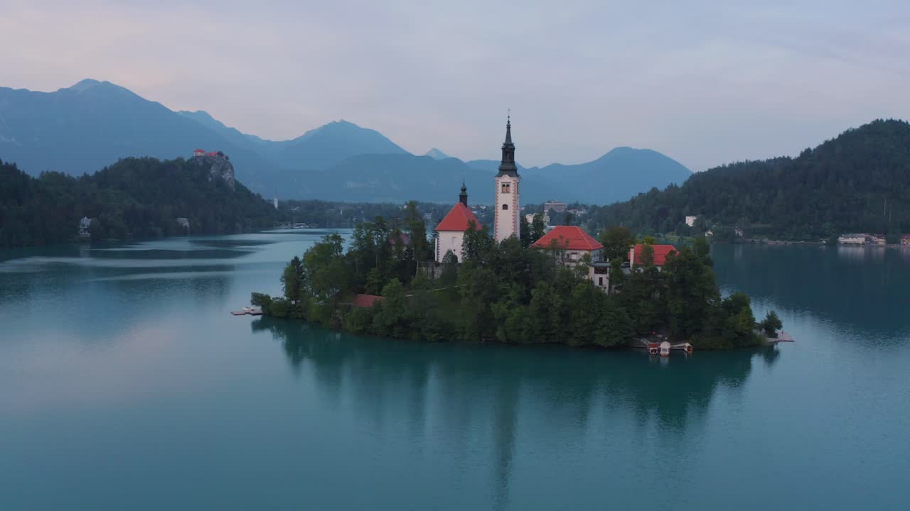 Aereo Bled Slovenia Chiesa Viaggio Europa Isola Volo Bella Chiesa Drone