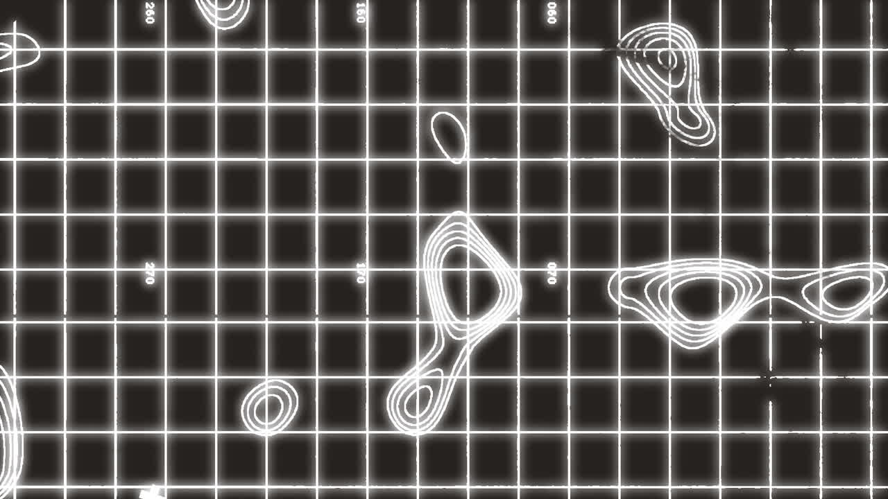 검은색 배경 위에 움직이는  ⁇ 색 선의 애니메이션