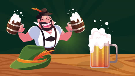 celebración del oktoberfest con cerveza
