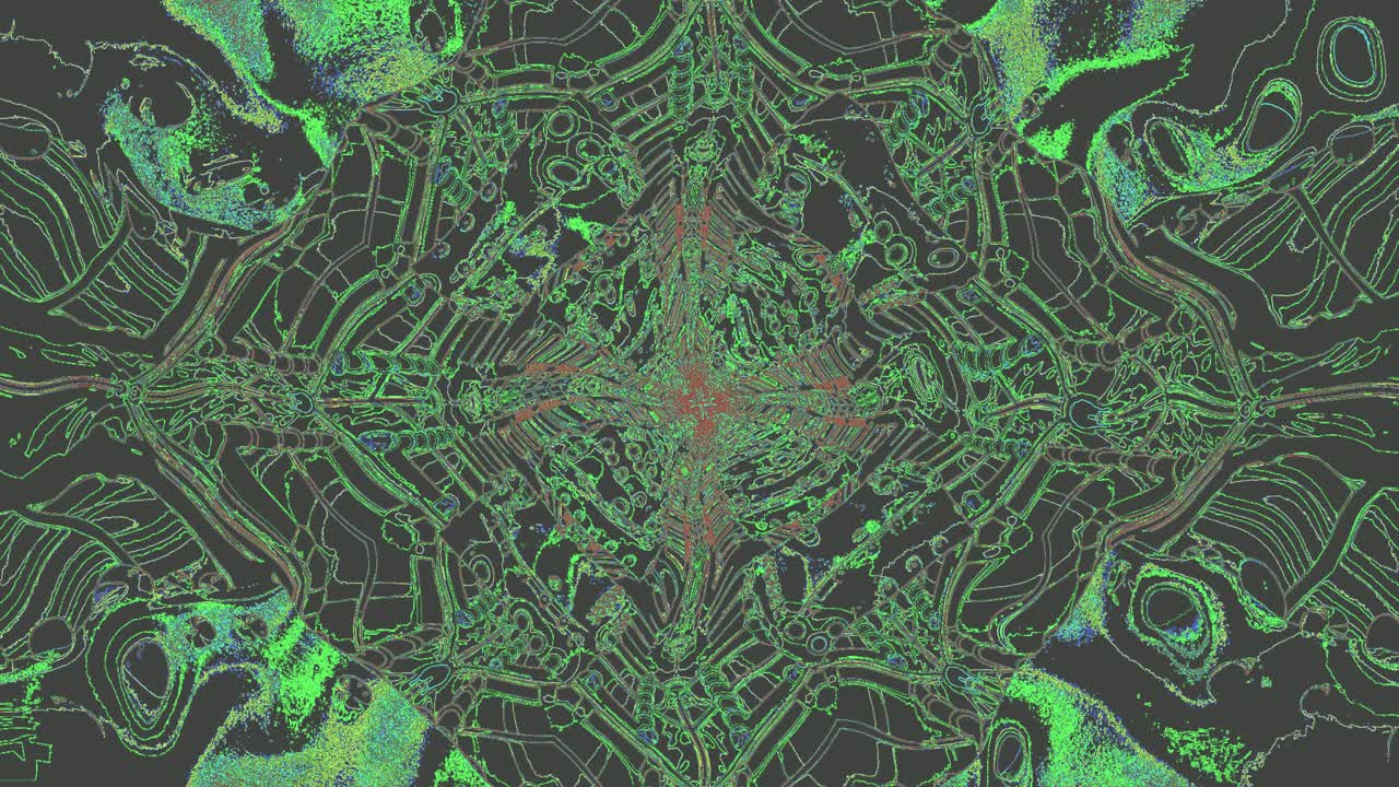 A vibrant tunnel loop features flowing lines in green against a dark backdrop. The motion creates a captivating visual effect perfect for screensaver and live wallpaper setups