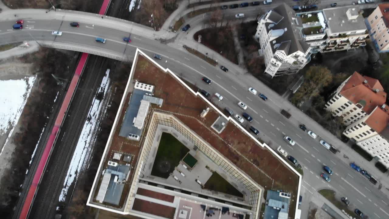 Vista aérea de Munique com drone em fevereiro de 2019