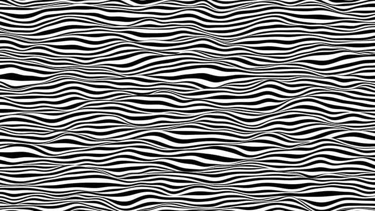 Black and white lines horizontal motion background. Computer generated loop animation. 3d rendering.