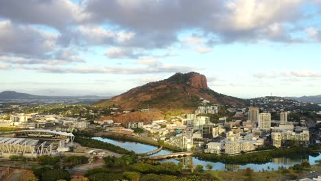 drone hyperlapse of townsville city, queensland australia