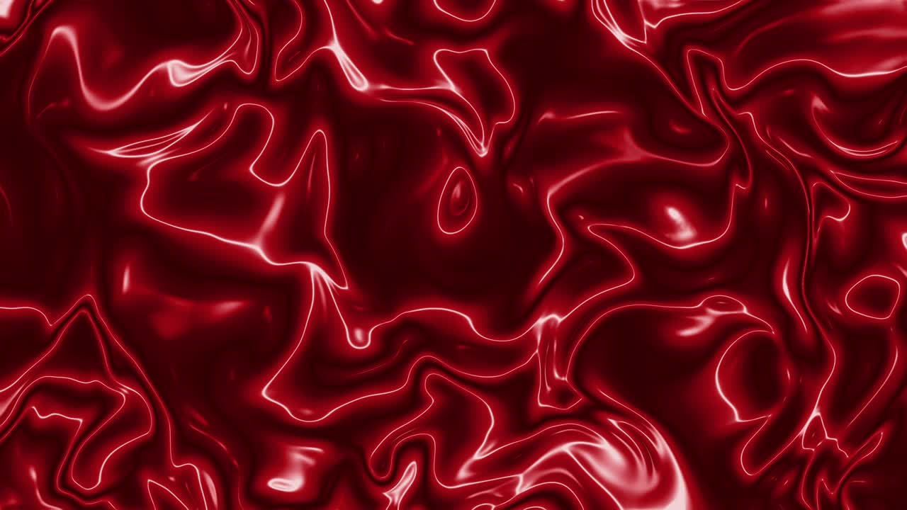 Seamless Loop of Abstract Red Liquid with Glowing Neon Lines