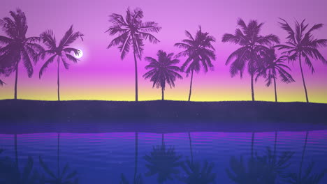 Panoramic-view-of-tropical-landscape-with-palm-trees-and-sunset-22