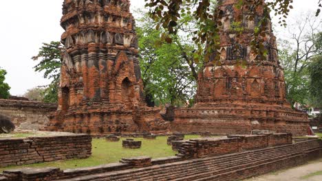 two ancient pagodas surrounded by trees