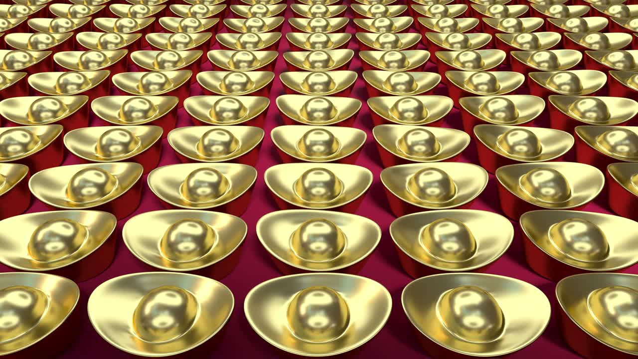 중국 황금 링고의 루프 애니메이션, 3d 렌더링