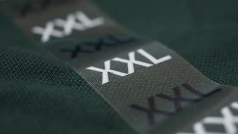 close-up of a size tag with the size xxl