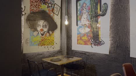 graffiti-inspired corner cafe