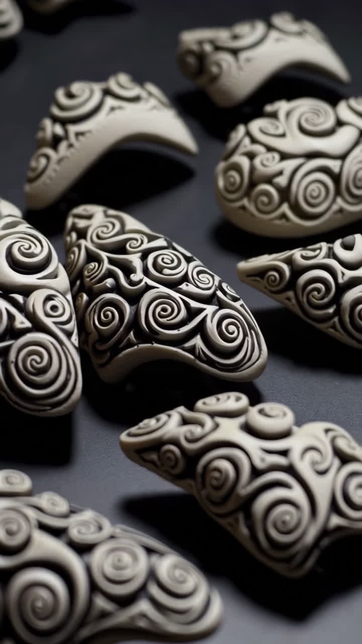 Decorative Ceramic Sculptures with Intricate Spiral Patterns