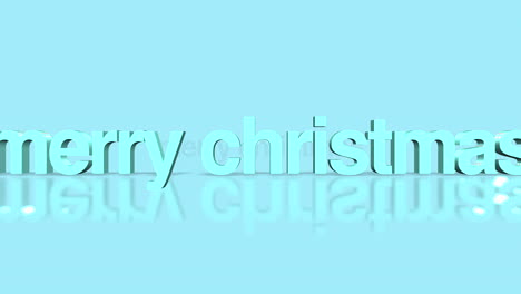 rolling merry christmas text on blue gradient