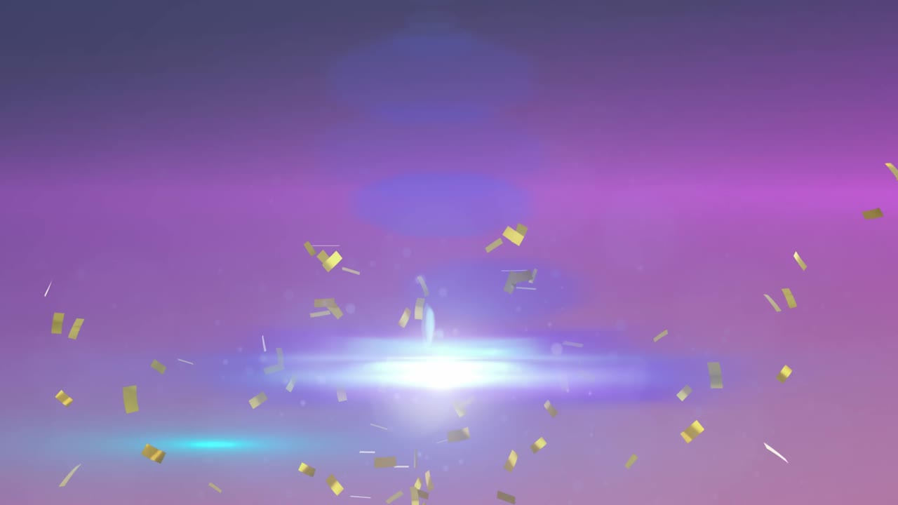 파란색 배경 위에 있는 빛의 반점들의 애니메이션