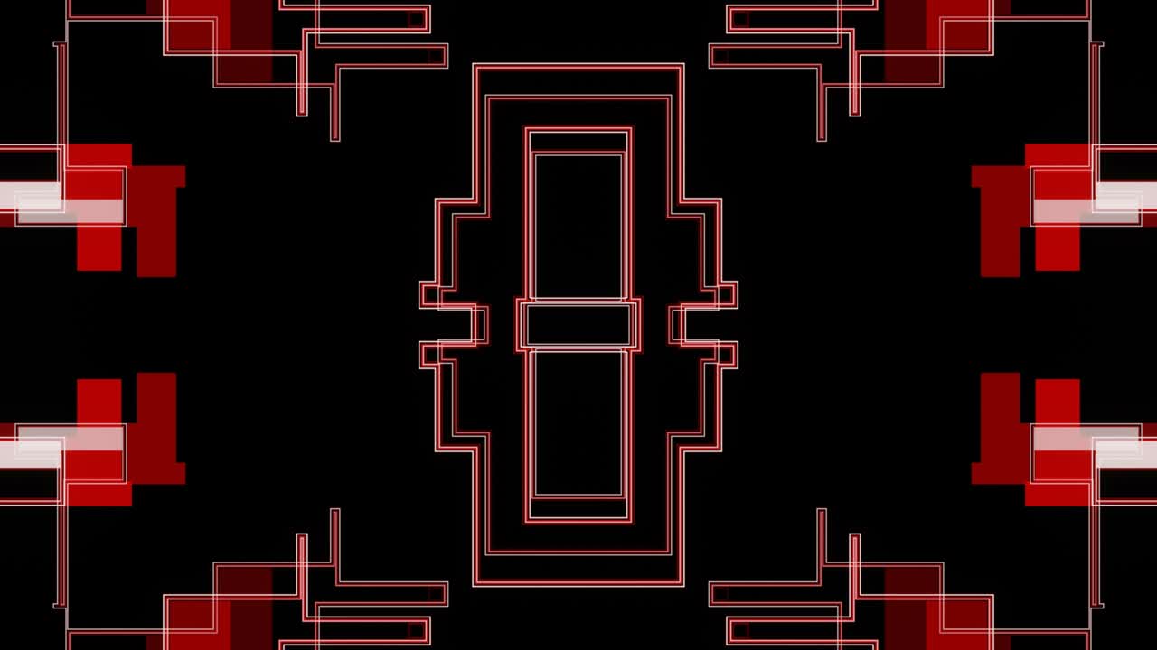 cuadrados brillantes blancos rojos para la visualización de programas de video abstractos