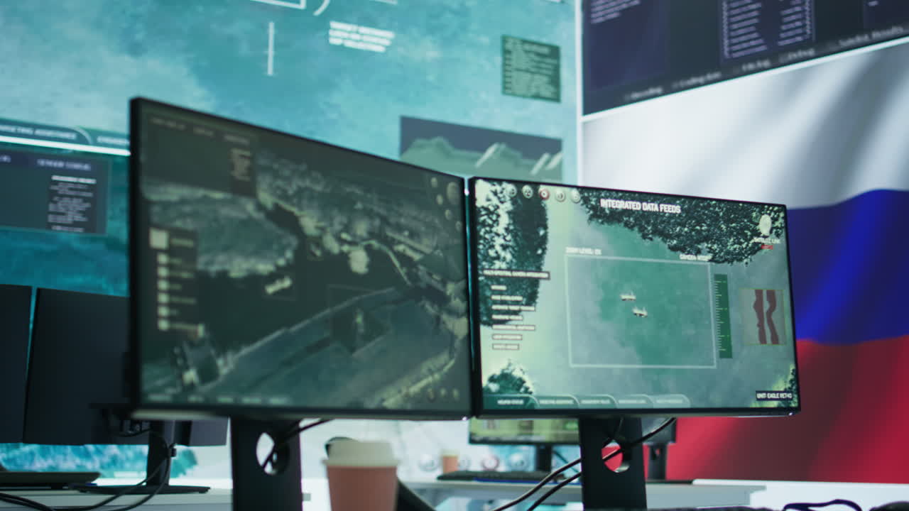 пустой военный командный пункт российской федерации, управляющий пропагандой кибервойны.